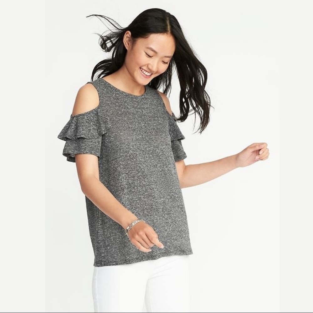 Grey Cold Shoulder Old Navy Top